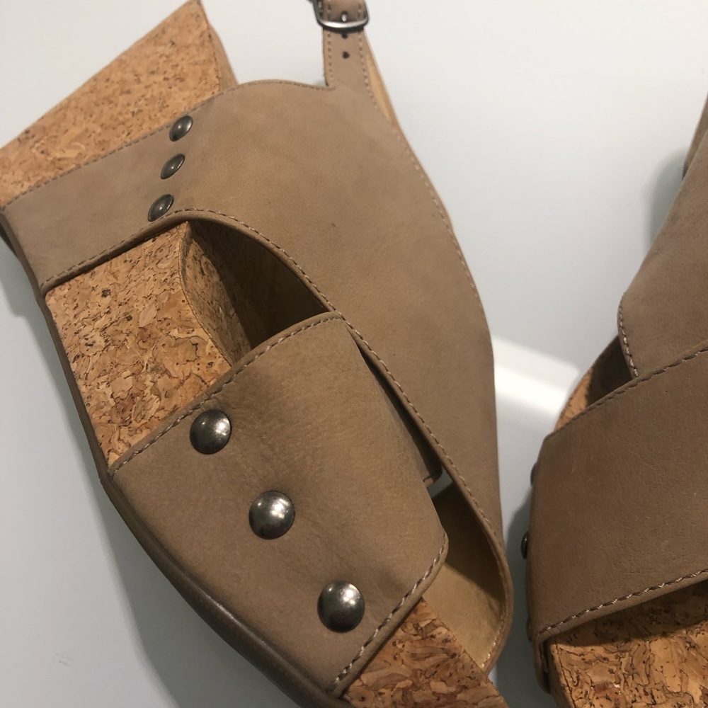 LUCKY BRAND Cork Suede Wedge Sandals - Picture 9 of 14